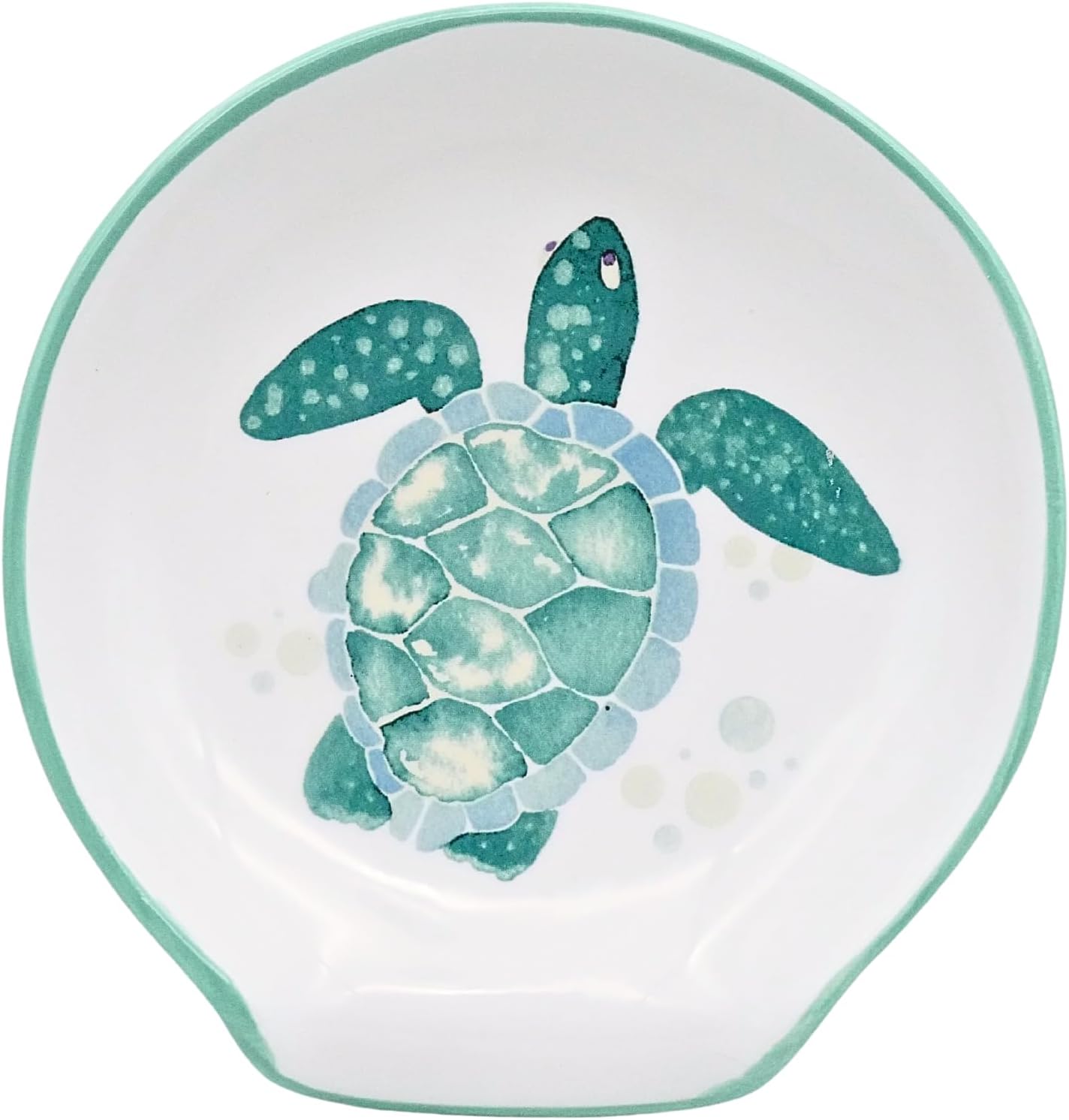 Turtle Spoon Rest - Coastal Ocean Nautical Decor, Teal Kitchen Accessories, Turquoise Hawaiian Beach Themed Decor for Stove Top Counter, Cute Sea Turtle Christmas Gifts