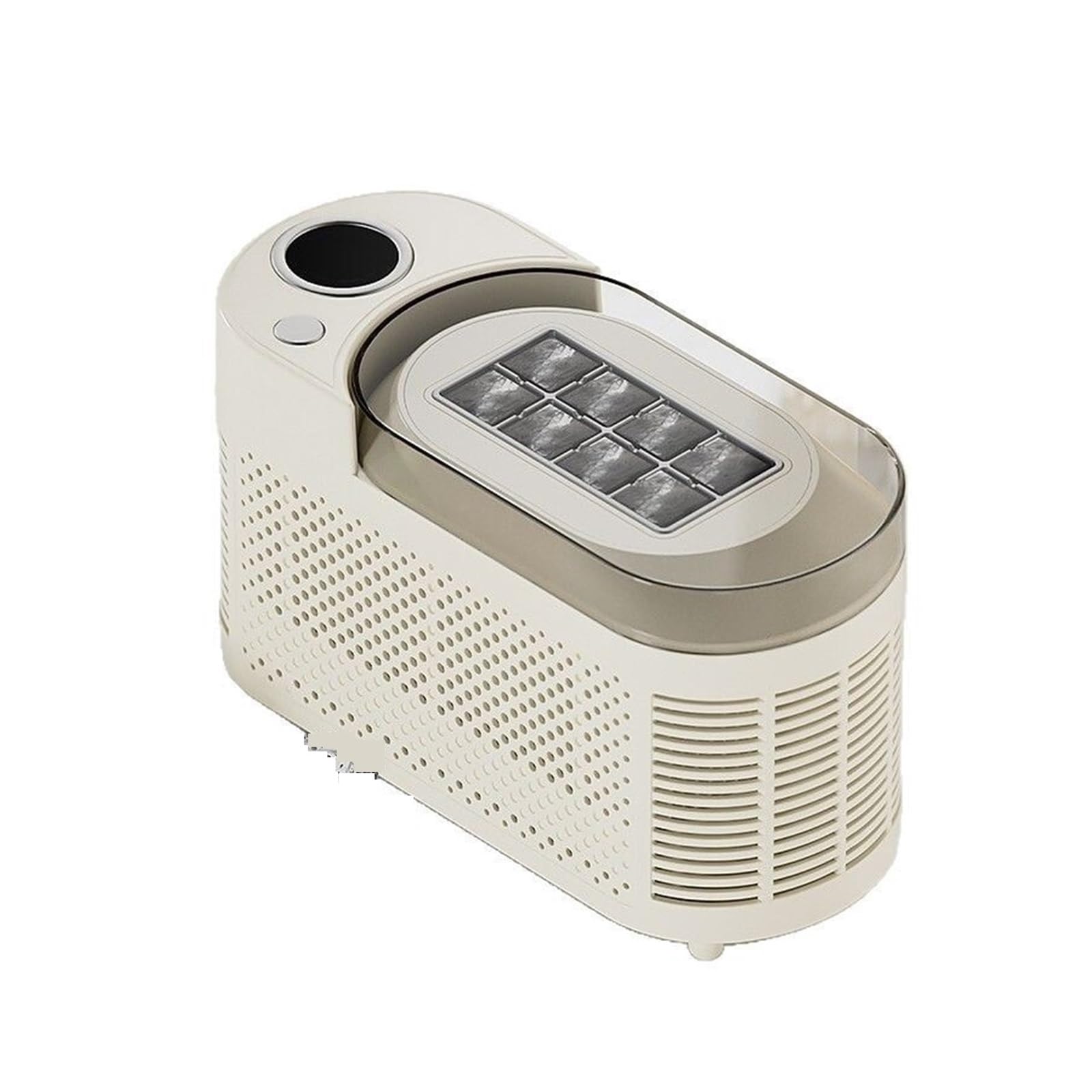 Tragbarer Eisbereiter for die Arbeitsplatte, energieeffizient, Miniatur-Eismaschine for Autos, elektrische Eismaschine for Zuhause, Küche, Camping für Zuhause/Küche/Büro(White)