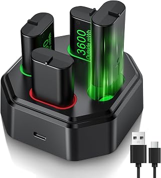 4x3600mWh Rechargeable Battery Pack with Charger for Xbox Controller