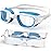 Zeligerstar Kids Swim Goggles,Swimming Goggles for Kids 6-14, Anti-Fog UV Protection Pool Glasses for Boys Girls (White/Blue+Clear Lens)