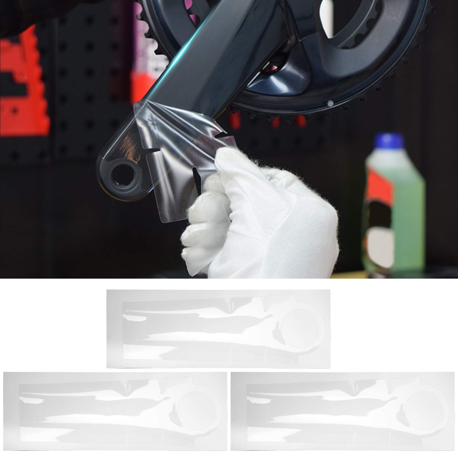Film De Protection Transparent Pour Bras De Manivelle De Vélo – Adhésif TPU 2 Pièces, Anti-usure, Sans Résidu, Pour La Plupart Des Vélos