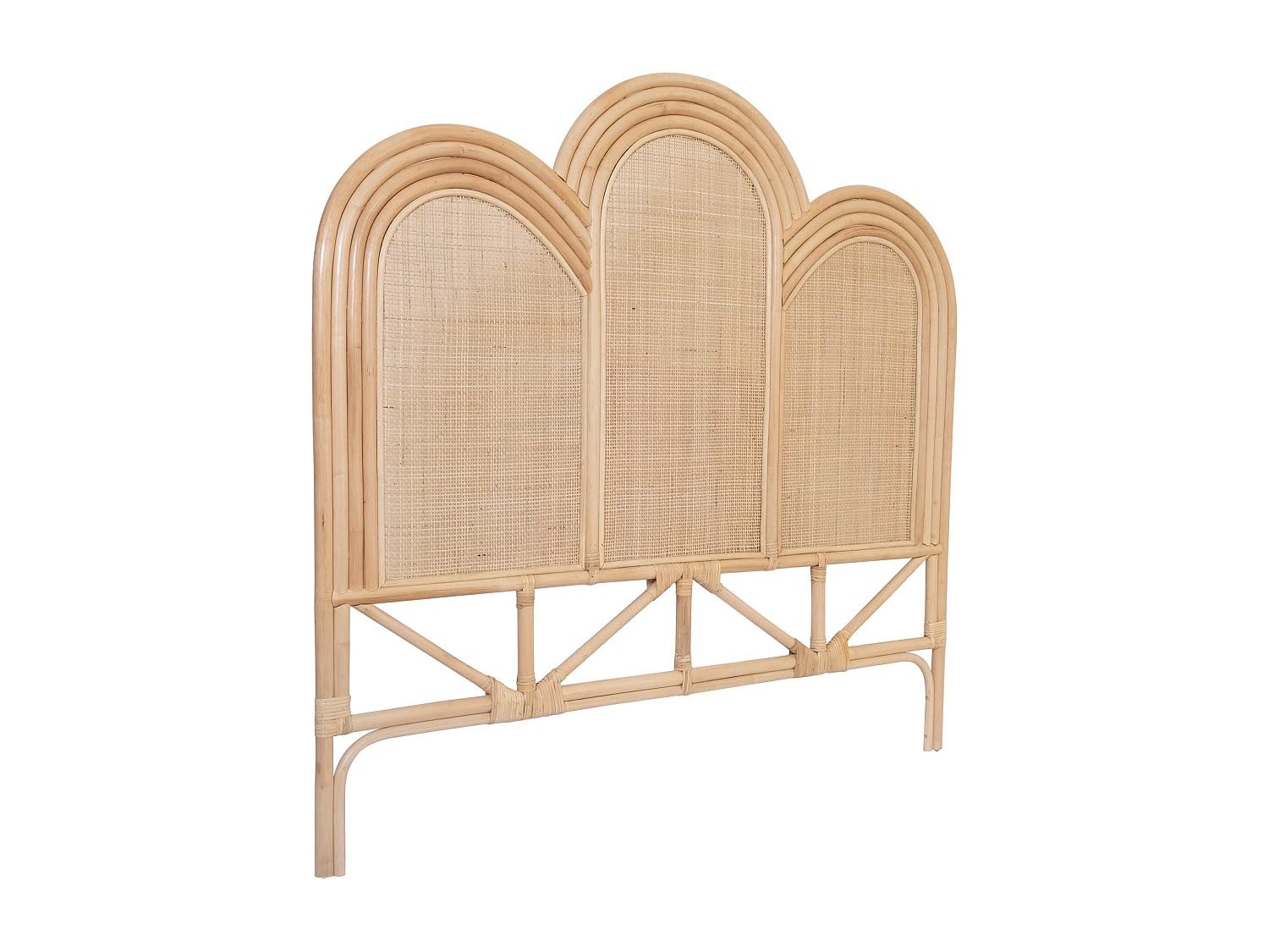 Vente-unique-Cabecero de Cama 140 cm - Ratán - Natural - JAKOBIA