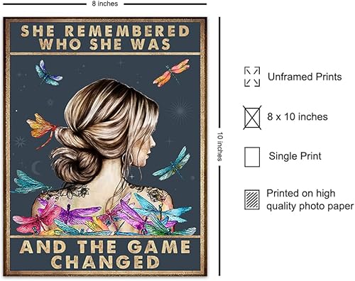 Miniatura 2 de Positive Quotes Wall Decor - Uplifting Encouragement Gifts for Women - Boho Motivational Wall Art - Inspirational Quotes - Dragonfly Poster Home