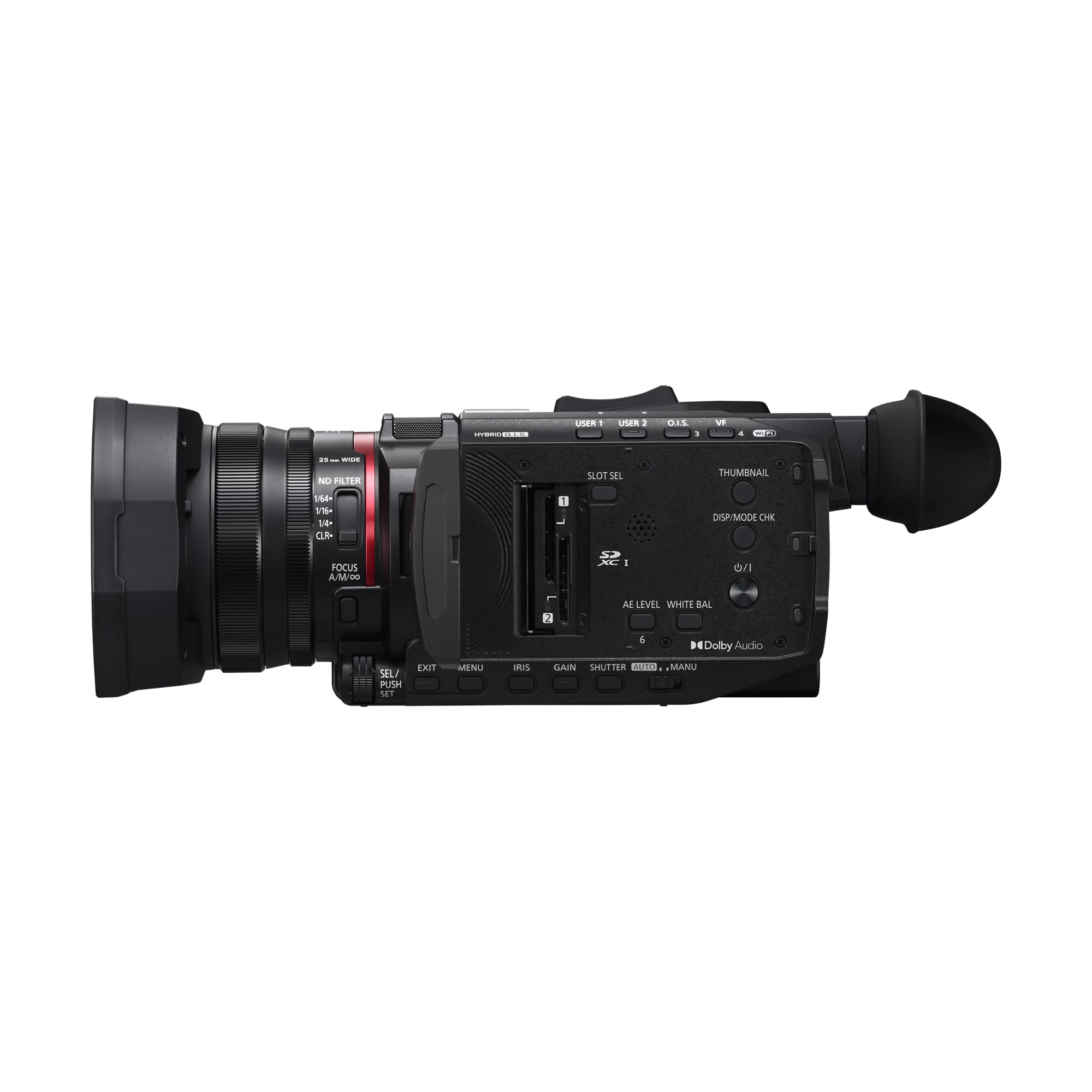 Panasonic X1600 | Caméscope Semi-Pro 4K (Qualité vidéo 4K 60p 10bit Interne, Zoom Optique 24x, Grand Angle 25mm, Stabilisé, Viseur inclinable, Ecran Tactile orientable, Live Streaming, USB-C) Noir