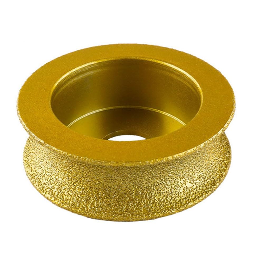 Profil-Schleifscheibe, 74 x 20 mm, trocken vakuumgelötet, Bullnose Kantenschleifmittel für Marmor, Granit, Quarz, Beton und Kunststein, mit 100 Winkelschleifer-Kompatibilität (20 mm)