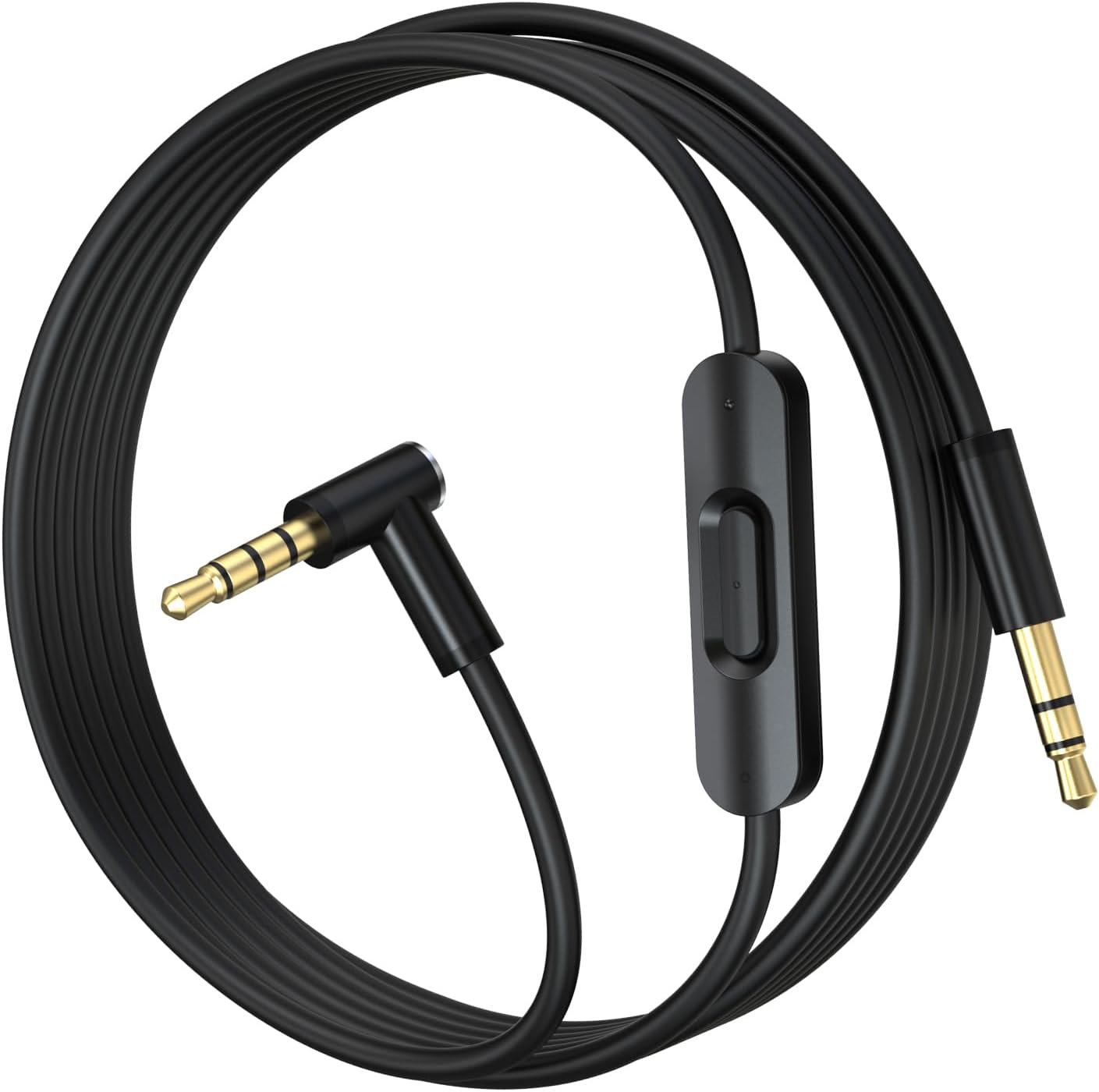 Replacement Solo 4 Audio Cable Cord with Inline Mic and Volume Control Compatible with Beats Headphone Solo/Studio/Pro/Detox/Wireless/Mixr/Executive/Pill HD Sound Quality, Dual 3.5mm Plugs (Black)
