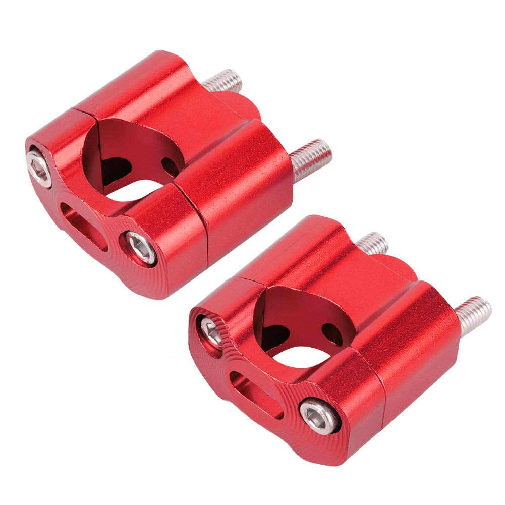 1 Paire de Colliers de Serrage de Guidon, Colliers de Serrage Universels pour Guidons en Alliage d'Aluminium CNC - 22 mm et 28 mm(rouge)