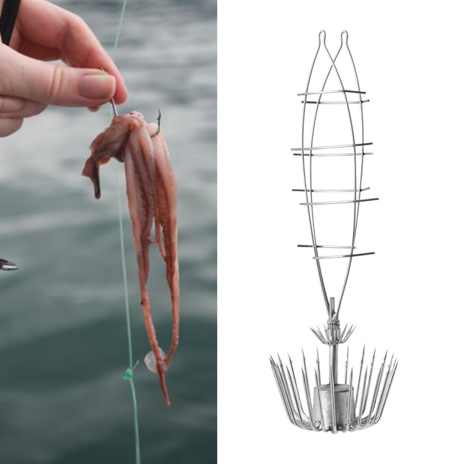 Due strati Squid Hook Doppio Ombrelli Jigs Gancio Pesca Attrezzatura 22/24/26 Artiglio Sharply Fish Hook Jigging Fish Hook