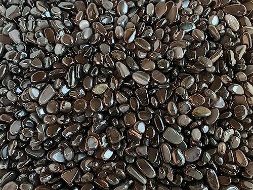 Image of 2 oz Lot Natural Black Obsidian Semi Tumbled Gemstone Chips, Crushed Mini Crystals, Undrilled Crystal Chips (Black Obsidian)