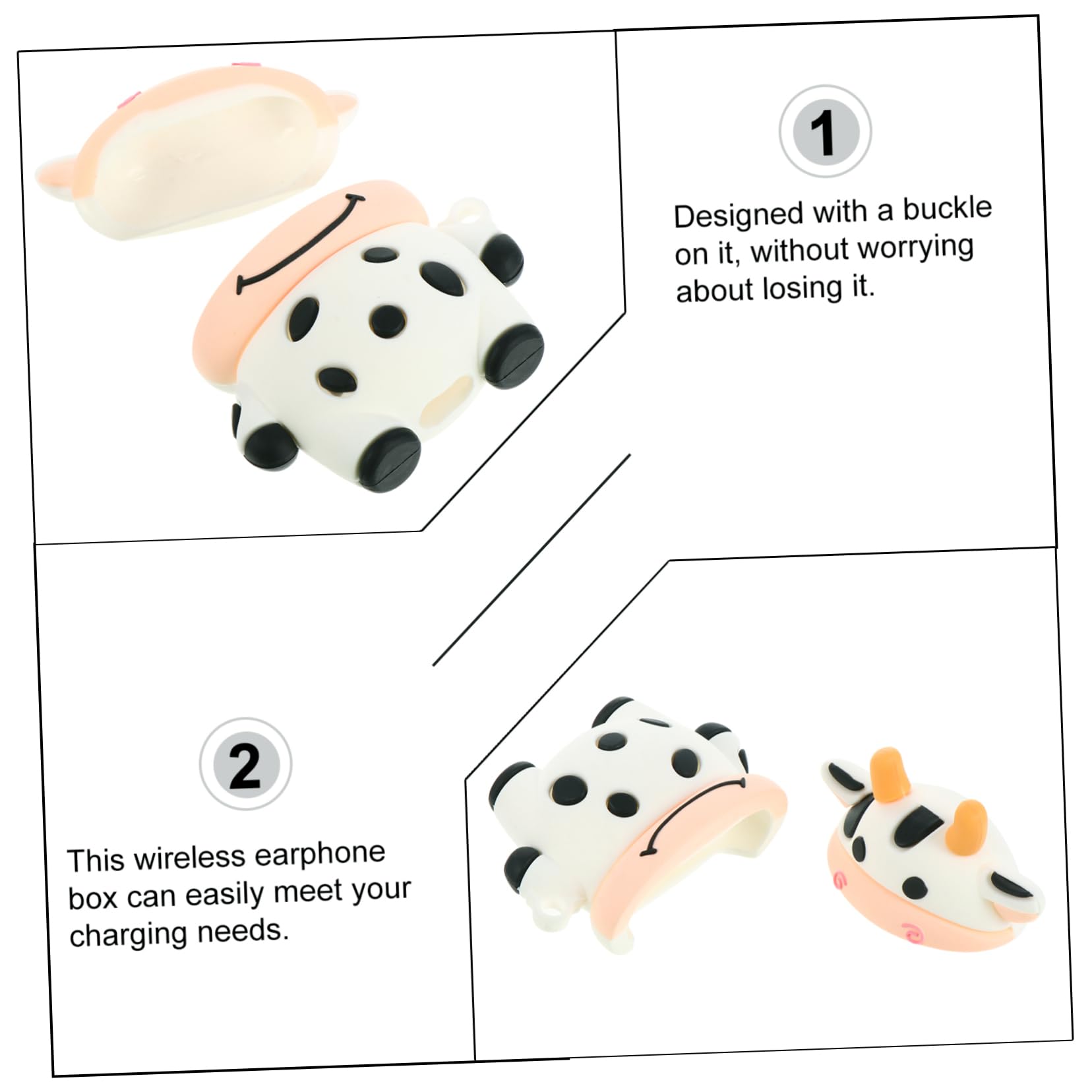 jojofuny 3piezas Funda Protectora para Diseño De Cartoon Estuche Adorable Antirrayaduras Gancho para Mochila para Almacenamiento De Auriculares Inalámbricos