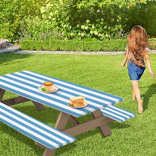 Nappe pour table de pique-nique imperméable lot de 3 pièces lavables