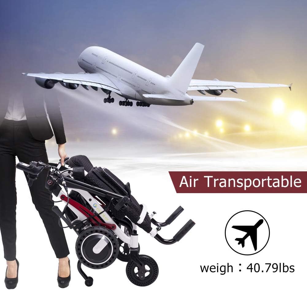 ELENKER Electric Wheelchair, Super Lightweight Foldable Powered Motorized Wheel Chair for Indoor Outdoor Home Travel, Weight with Battery 41 LBS : Health & Household