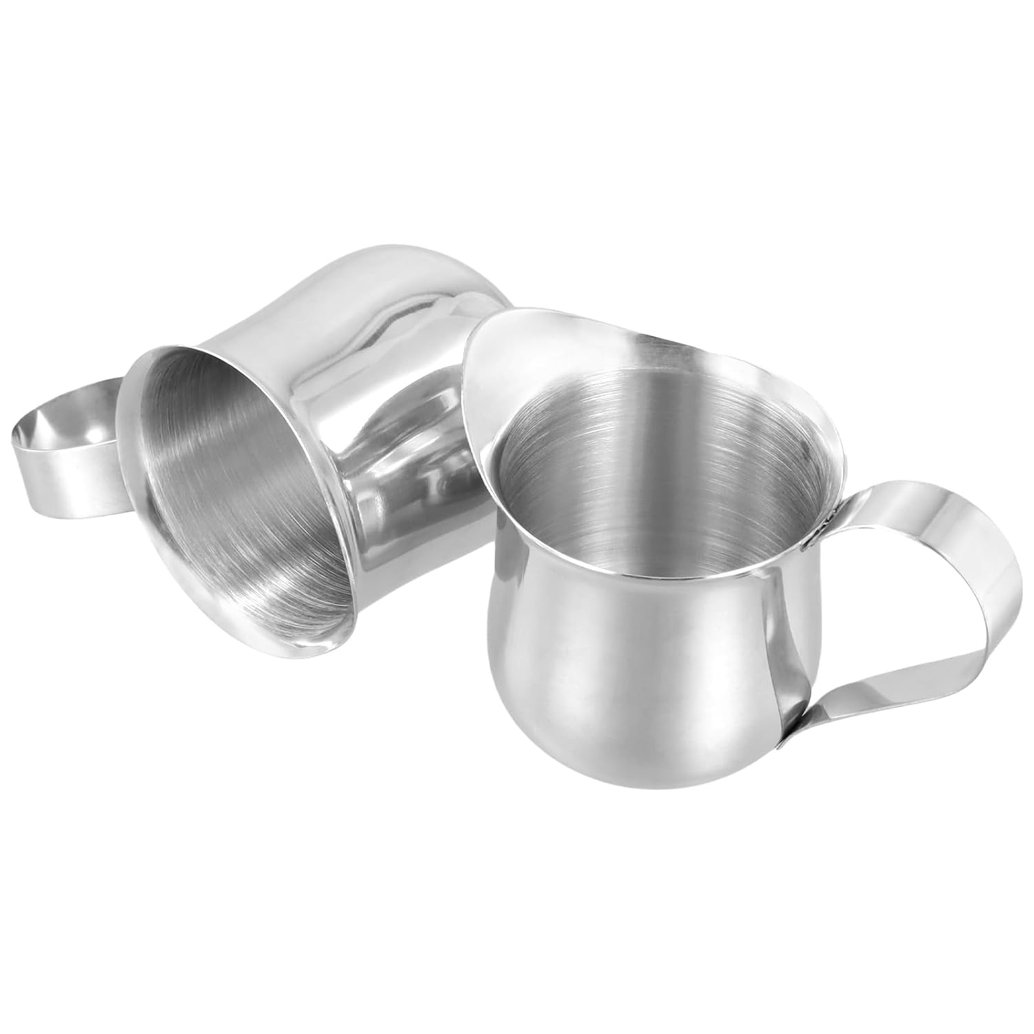 KEILEOHO 8 PCS 2oz Stainless Steel Bell Creamer, Wide Mouth Creamer Pitcher, Small Bell Creamers Cup for Sauce, Cream, Milk, Coffee