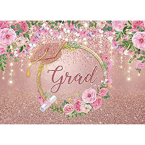 Congrats graduation backdrop 2021 rose gold garden grad…