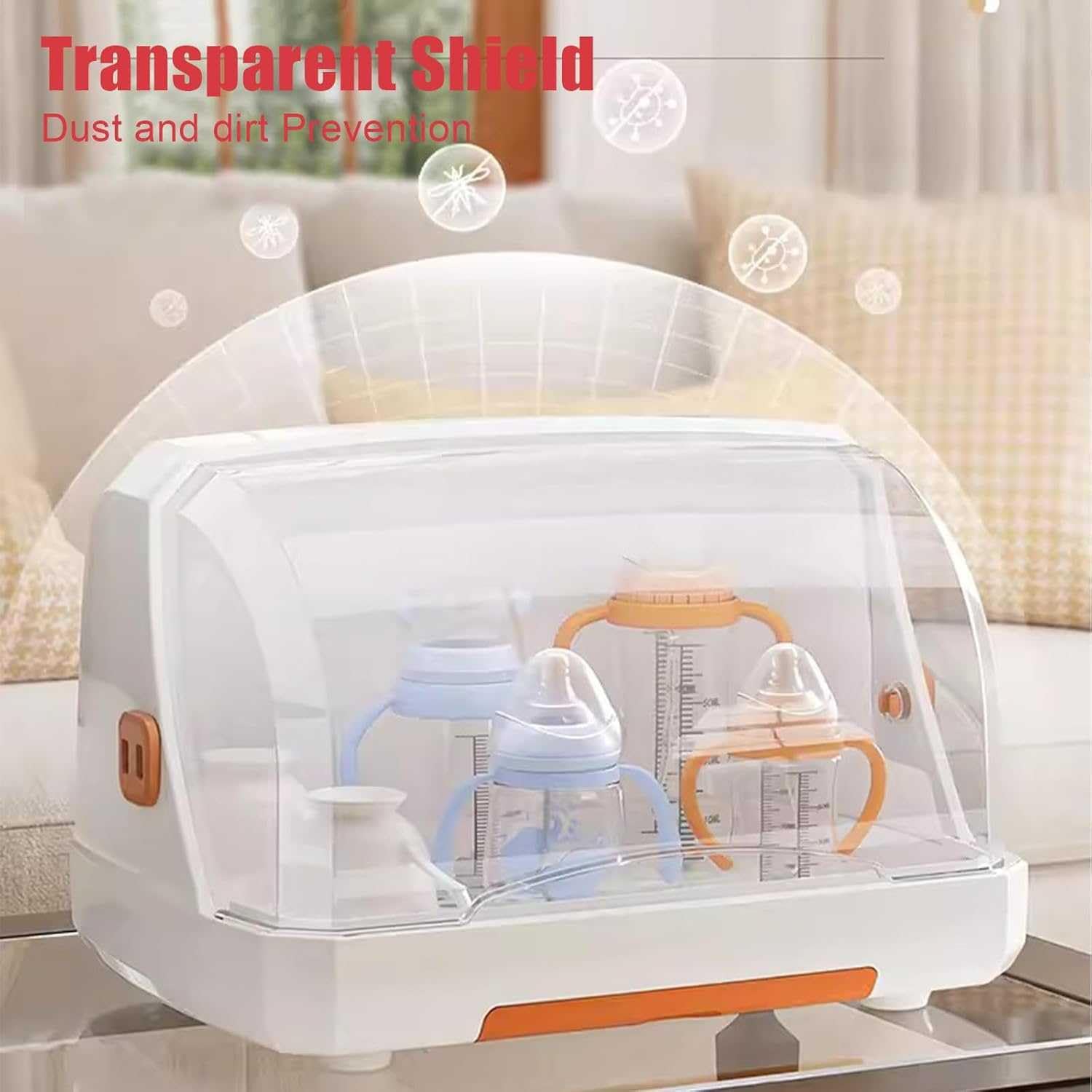 Estante de secado de biberones, estante de almacenamiento multifuncional portátil, diseño que ahorra espacio con cubierta, ideal para una organización eficiente de la cocina, fácil de usar y limpiar