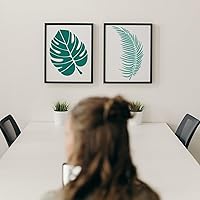 Vista 7 de Juego de 6 plantillas grandes de hojas tropicales de selva 16 x 12 pulgadas, plantillas reutilizables de palma y hoja de helecho para pintar