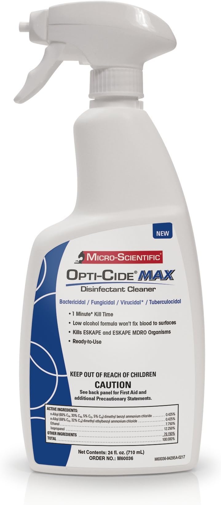 Micro-Scientific M60036 Opti-Cide Max Disinfectant Cleaner with Spray, 24oz