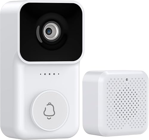 GH DYNAMICS Timbre de video inalámbrico cámara WiFi con timbre audio de 2 vías cámara de seguridad para el hogar con visión nocturna batería