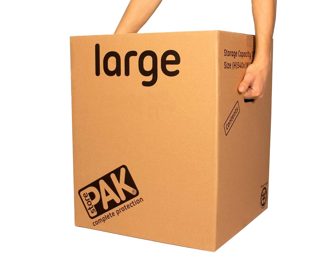 StorePAK Cajas de almacenamiento grandes con asas (7 unidades, 116 litros, 100% reciclables, 55 x 46 x 46 cm), color marrón