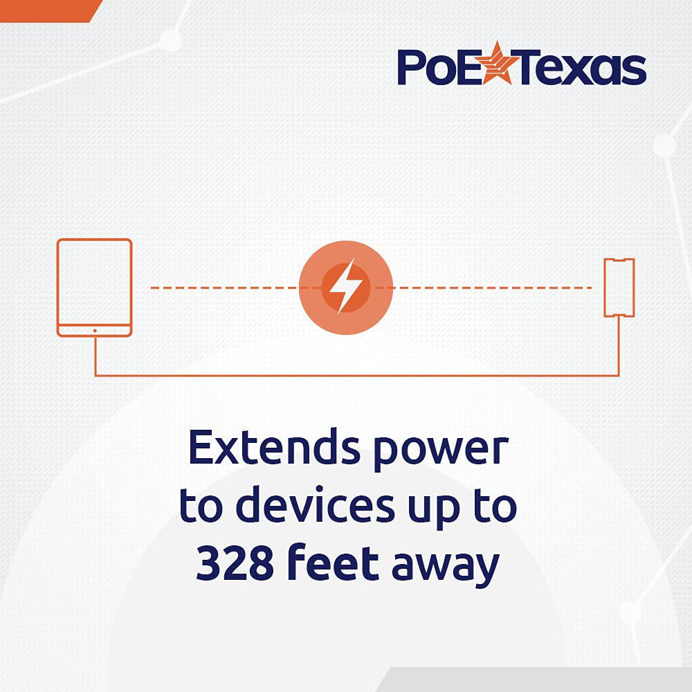 PoE Texas Adattatore da Ethernet a Lightning, alimentazione e dati da 12 W