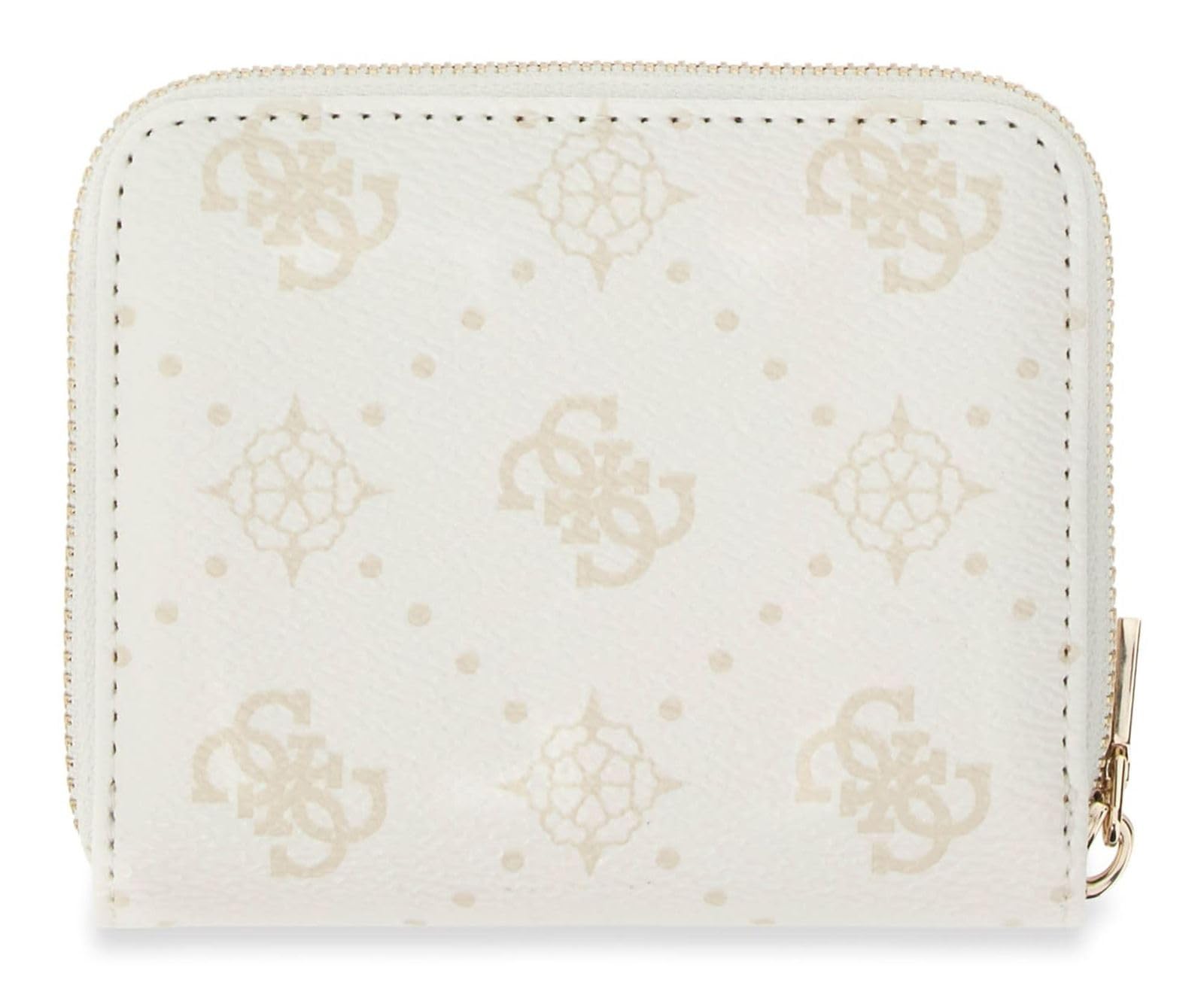 GUESS Geldbörse Emelie Logo SLG Zip Around White Logo weiß
