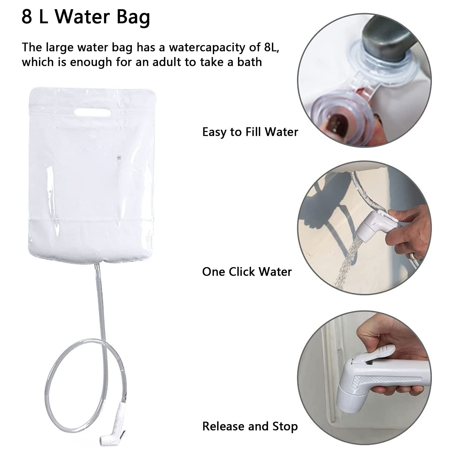 Kit Vasca Doccia Gonfiabile con Pompa ad Aria elettrica, Vasca da Bagno in PVC per Adulti con Sacca d'Acqua da Bagno a Letto, ausilio per Anziani, disabili, Anziani, pazienti