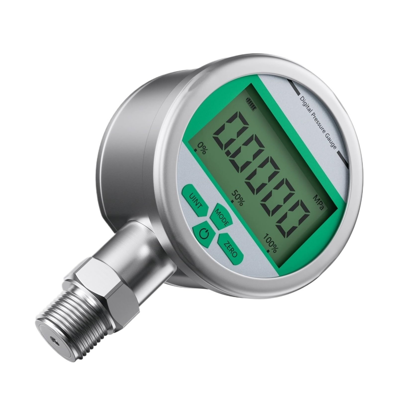 Digitales Manometer aus Edelstahl, NPT1-2-Hydraulikmanometer mit LCD-Anzeige -0,1~60 MPa(0-4bar)