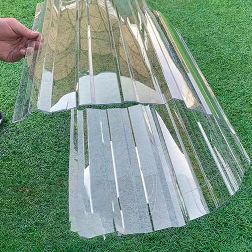 Polycarbonate Panel Roofing Sheet, 3/5/ 10/15/ 20 Packs Clear Plastic Sheet/Tejas Plasticas Para Techos Exterior, 1.5mm Thickened Sunshine Board, Outdoor Corrugated Sheets(10pc W-0.9m/35in l-1.3m/5