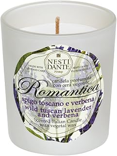 Nesti Dante Vela Perfumada Romântica Lavanda Toscana e Verbena, Branco