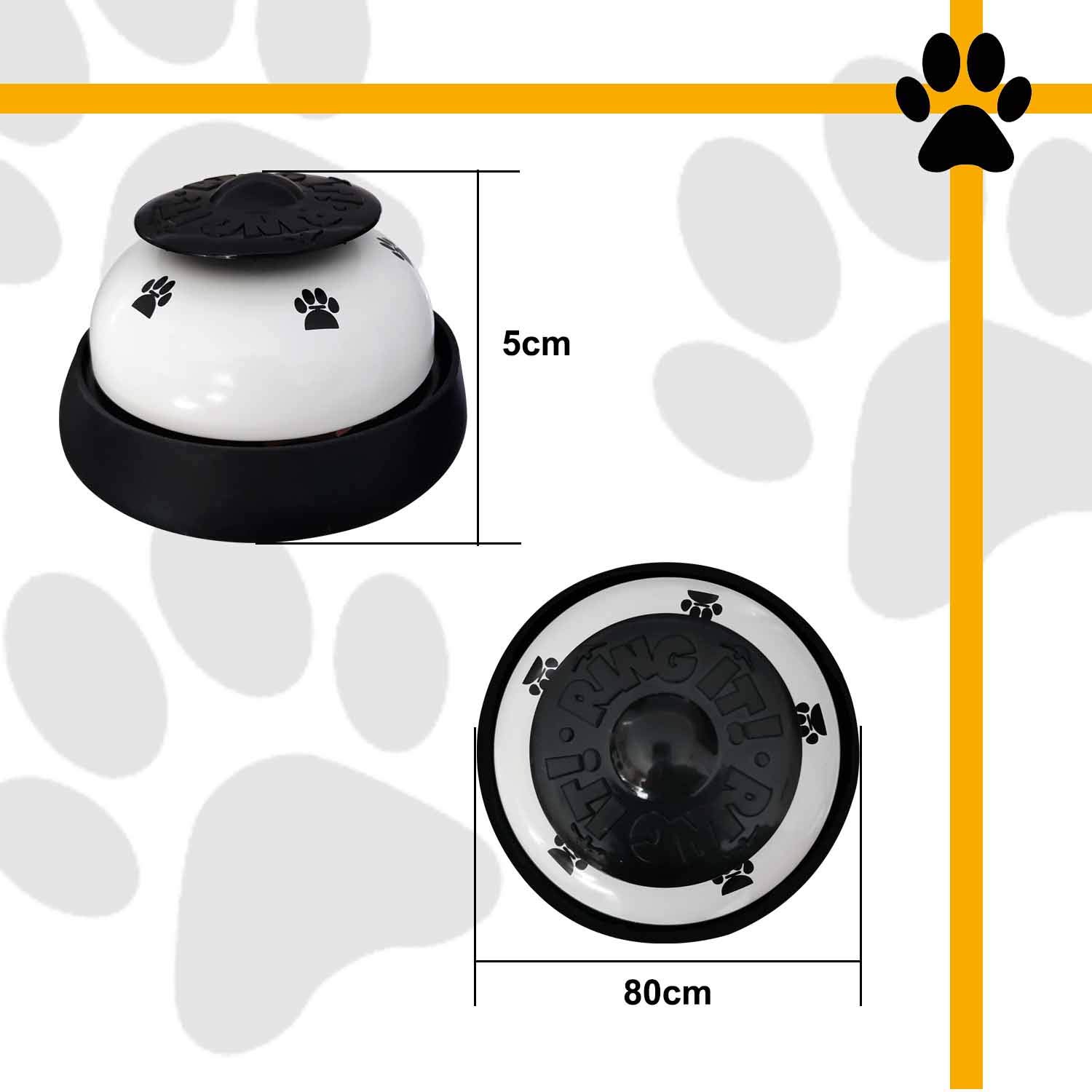 Campana Per Addestramento Cani CUKCIC - Pulsante Grande, Antiscivolo, Per Richiamo E Pasti, Metallica - Foto 3