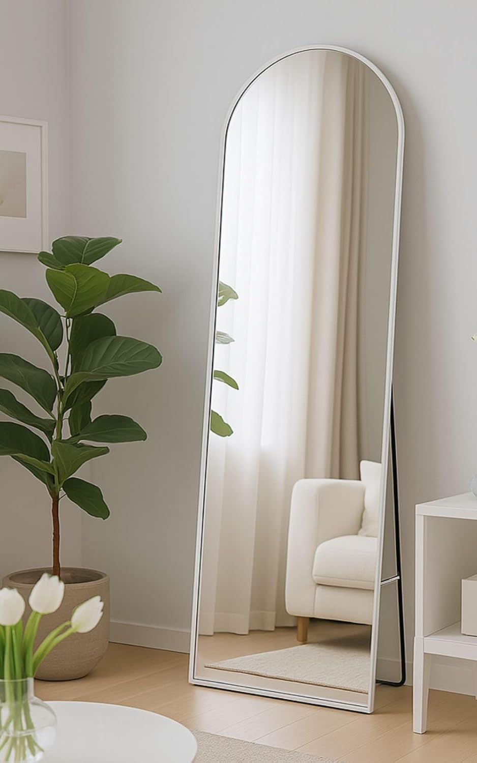 割れない鏡 ウォールミラー 壁掛け 姿見 幅80×高さ160cmブラック1628