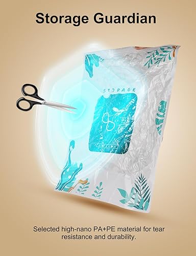 Miniatura 7 de Bolsas de almacenamiento al vacío con bomba de aire eléctrica y bomba de mano, paquete de 12 (2 jumbo, 2 grandes, 2 medianas, 2 pequeñas, 4 bolsas