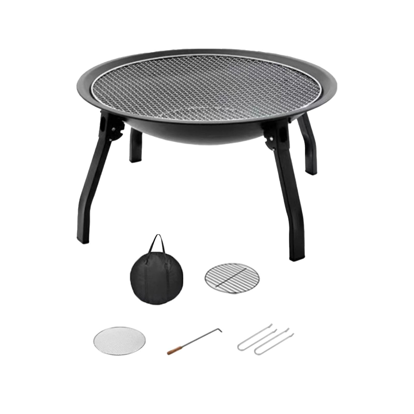 Charcoal Grill Outdoor Fire Pit Burning Firepit for Picnic Garden Patio 6pcs-image-26