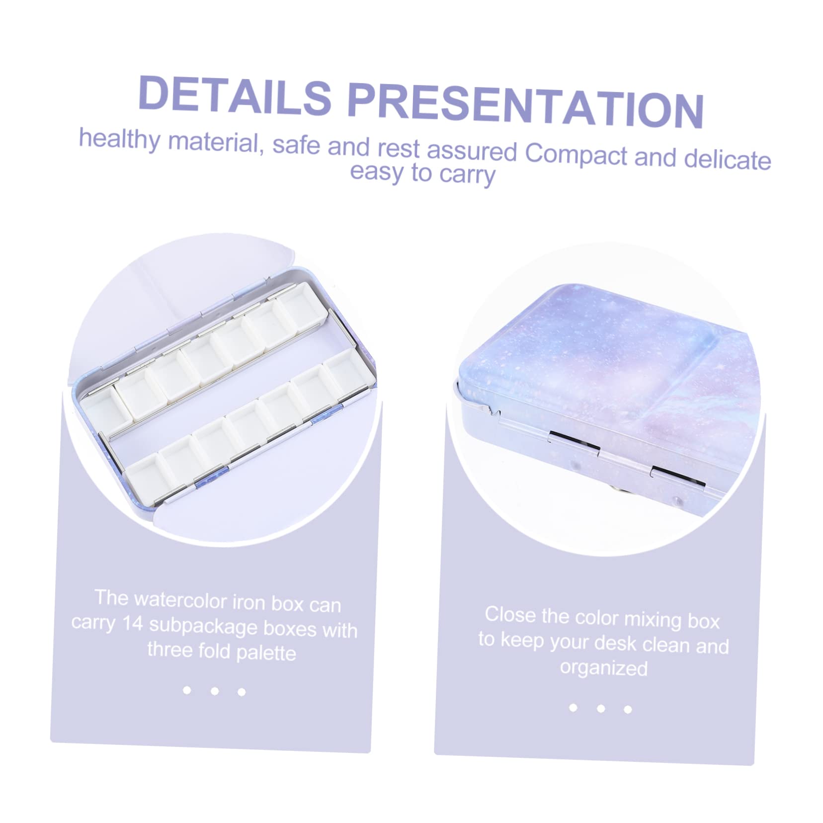 3ensembles Palette De Peinture Vide Boîte De Stockage Pratique pour Pigments Aquarelle avec Compartiments Idéale pour Artistes Amateurs Et Professionnels
