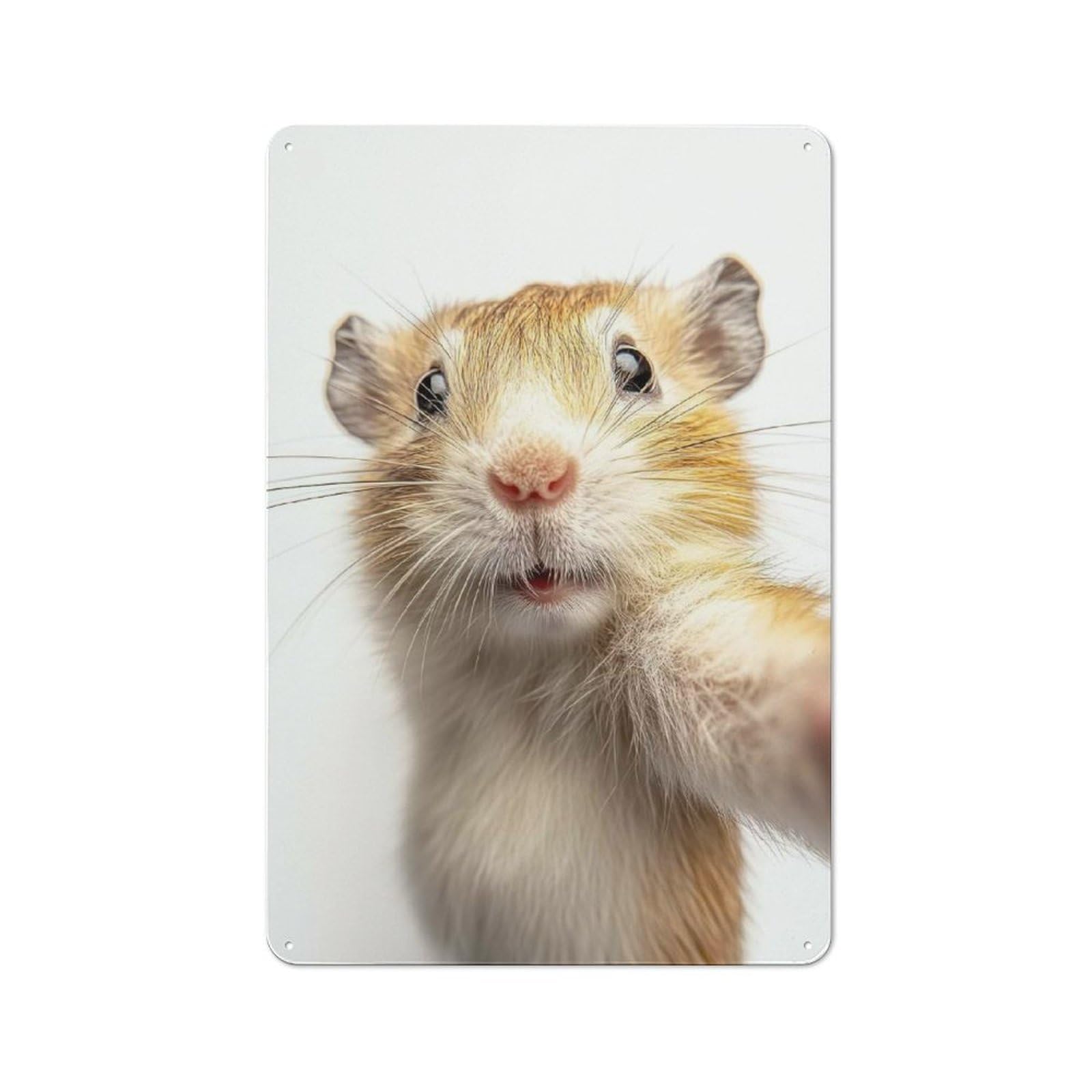 Junmoney Cute Lemming Selfie Tin Wall Plaque 30X20cm With For Pub Or Café, With Clear Vintage Wall Decor Character