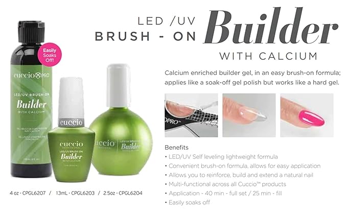 LED-UV Brush-On Builder Gel con Calcio Cuccio para Mujer - 2.5 oz miniatura 3