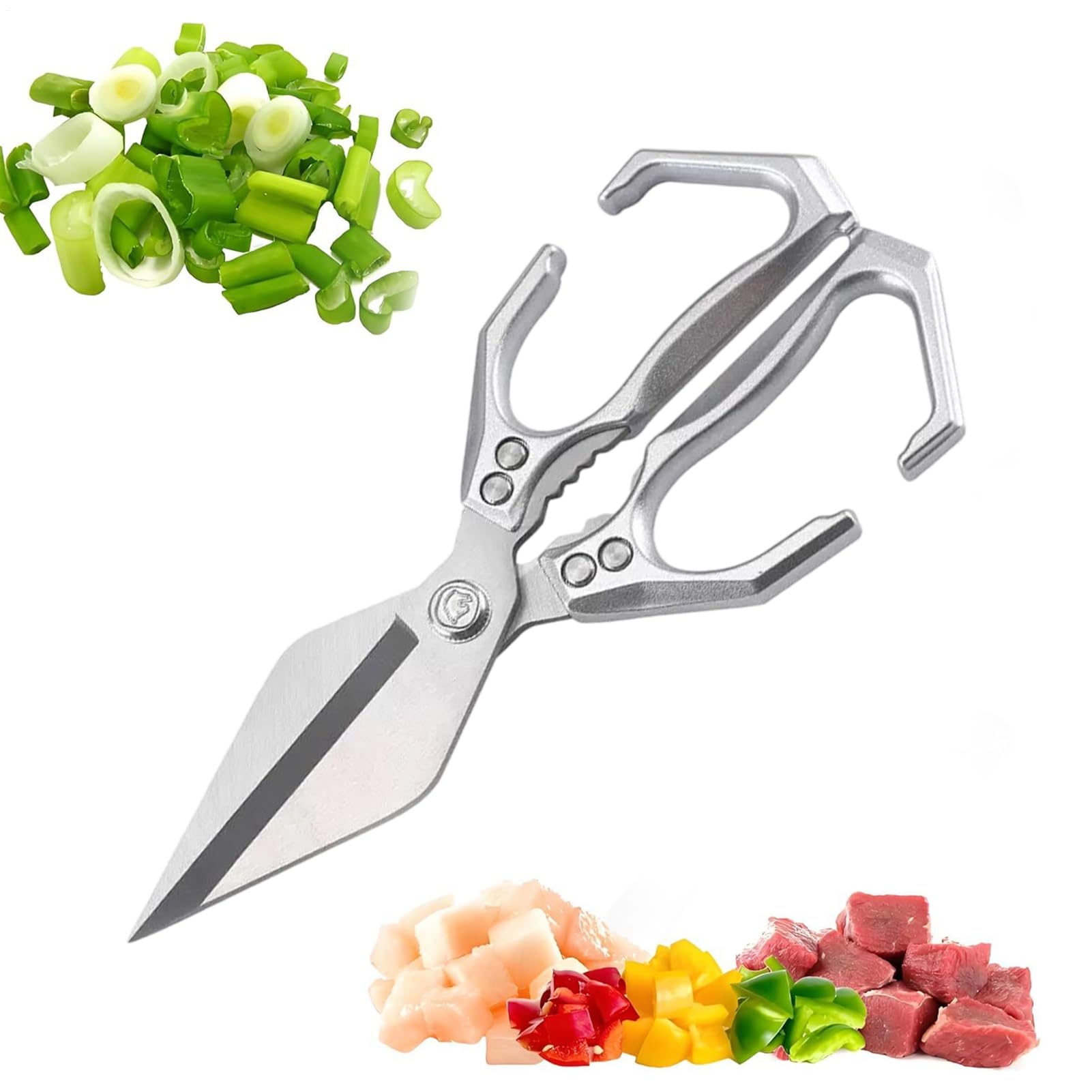 Kitchen Scissors | Stainless Steel Poultry Scissors With Ergonomic Handle | Professional Cutter Kitchen Tools For Cutting Meat Chicken Bone Fish Seafood Vegetable Commercial Turkey