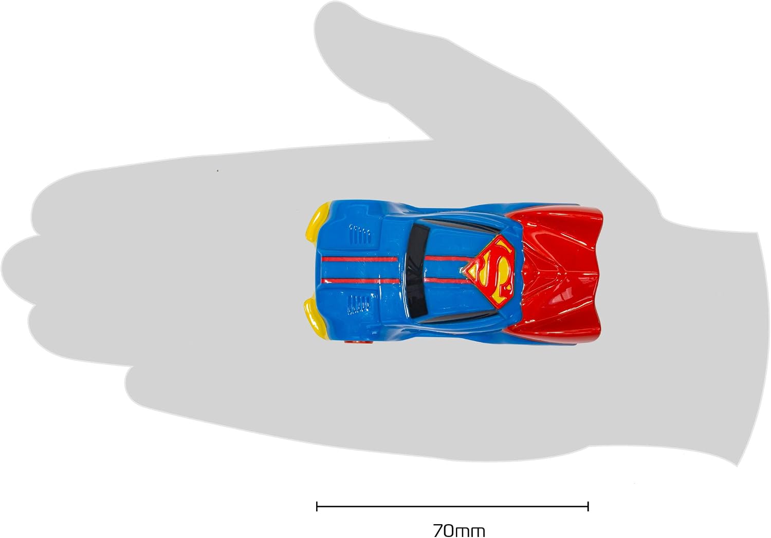 Scalextric Micro Scalextric Justice League Batman vs Superman Battery Powered 1:64 DC Comics Superheros Slot Car Race Track Set G1151T, Black, Blue & Yellow