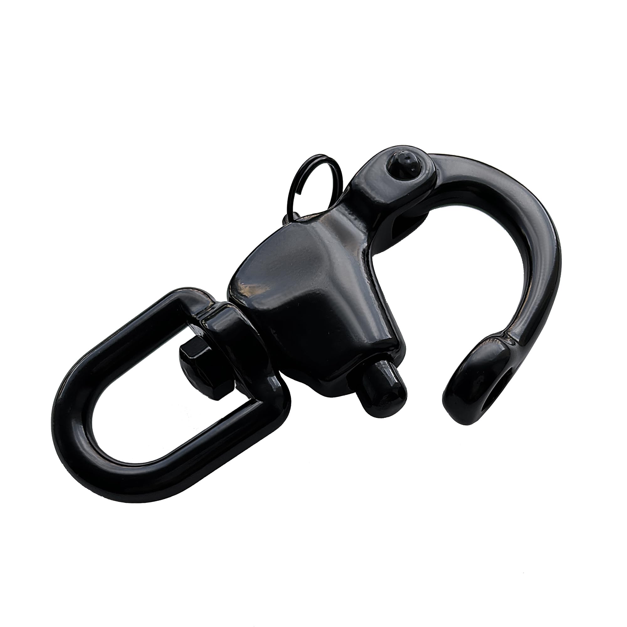 Grillete giratorio de acero inoxidable 316, grillete de liberación rápida de 124 mm, aparejo de vela, clip de máscara SCBA, grillete de driza Spinnaker, color negro