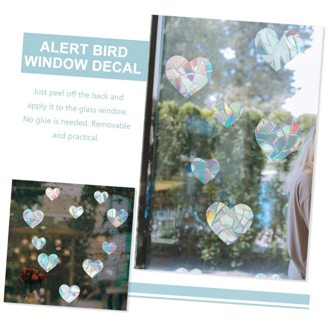 Cabilock 30 Pcs Grève Verre Autocollant Statique Fenêtre S'Accrochent Fenêtre Stickers Statique S'Accrochent Autocollant Réfléchissant e Ornement Oiseau