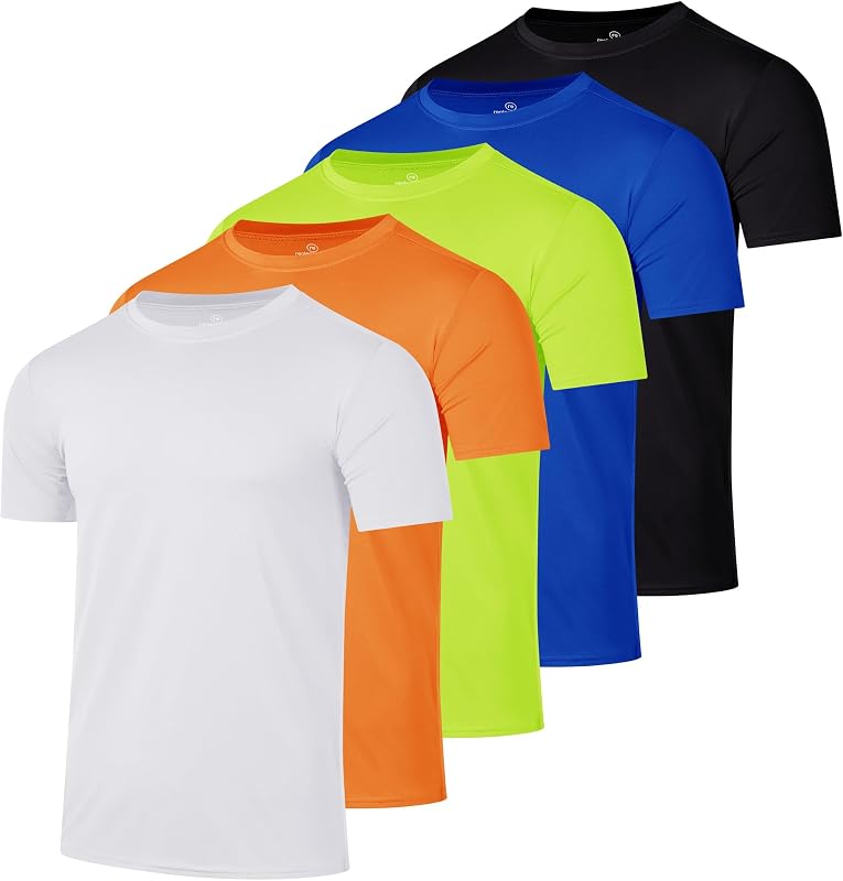 Paquete de 5 camisetas Dry Fit para niños Camisetas zapatillas de manga corta para niños y adolescentes | Disponible en tallas 4-18, Juventud, Absorbe la humedad, Golf, Fútbol, ​​Baloncesto, Ropa deportiva, Deportes, Escuela, Uniforme, Béisbol