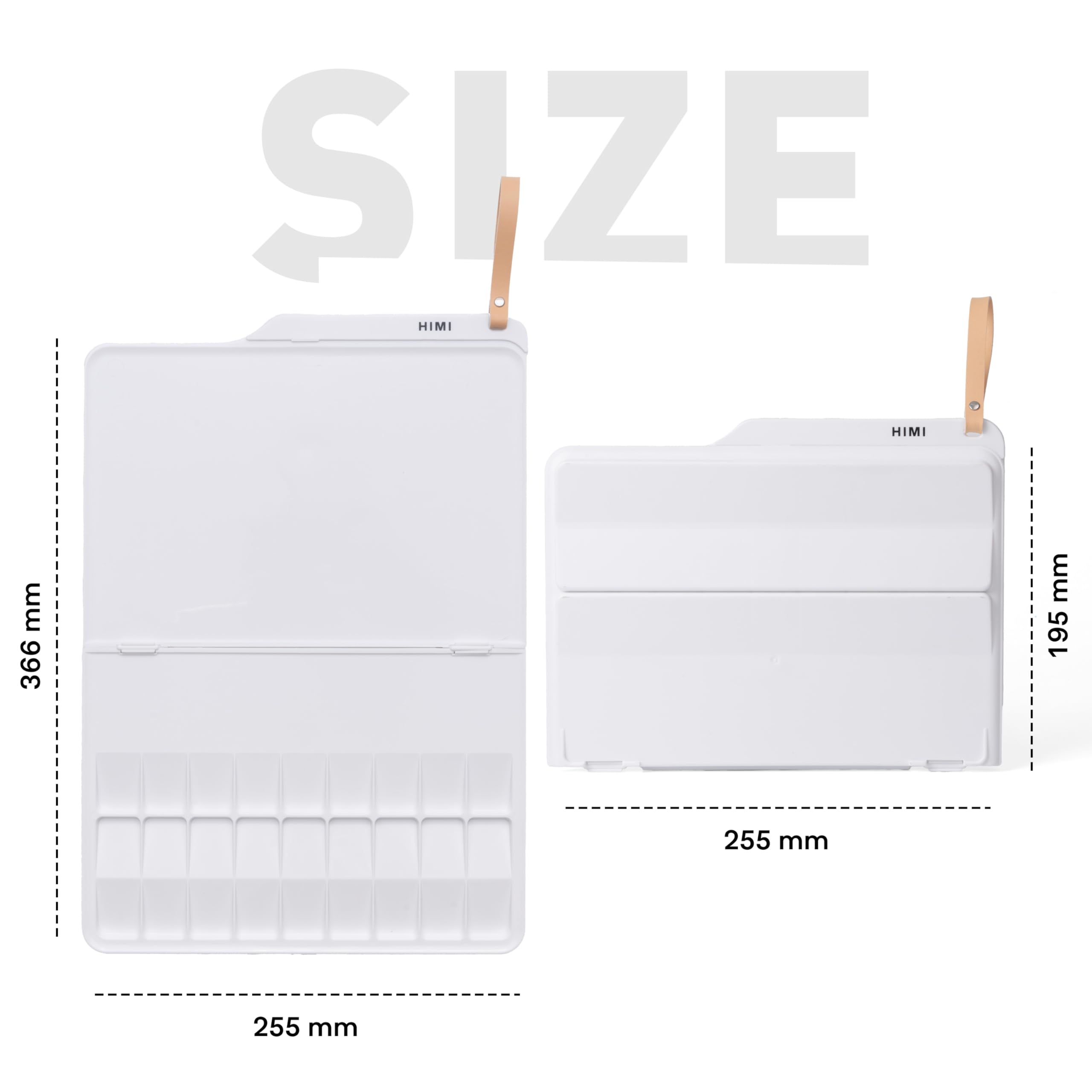 HIMI Paleta de pintura plegable – Paleta plegable apta para gouache y pinturas acrílicas para principiantes y artistas (255 x 195 mm)