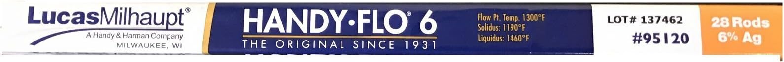 LUCAS MILHAUPT HANDY FLO 6 BRAZING RODS 28 STICKS