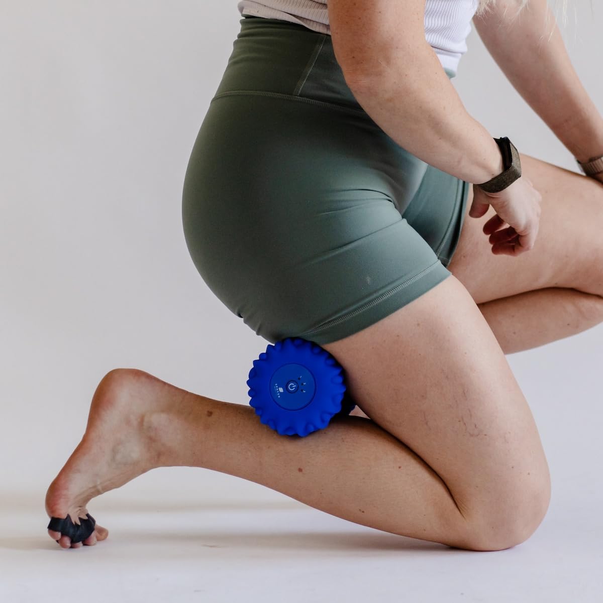Spacer Mobility Rockpoint Vibrierendes Tiefengewebe-Massagegerät mit 4 Modi, Dual-Textur-Oberfläche für Füße, Plantarfasziitis und Ganzkörpermassage, kabellos, wiederaufladbar, elektrisch, Blau