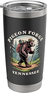 Pigeon Forge, Tennessee TN Mountains Hiking Forest Bear Stainless Steel Insulated Tumbler
