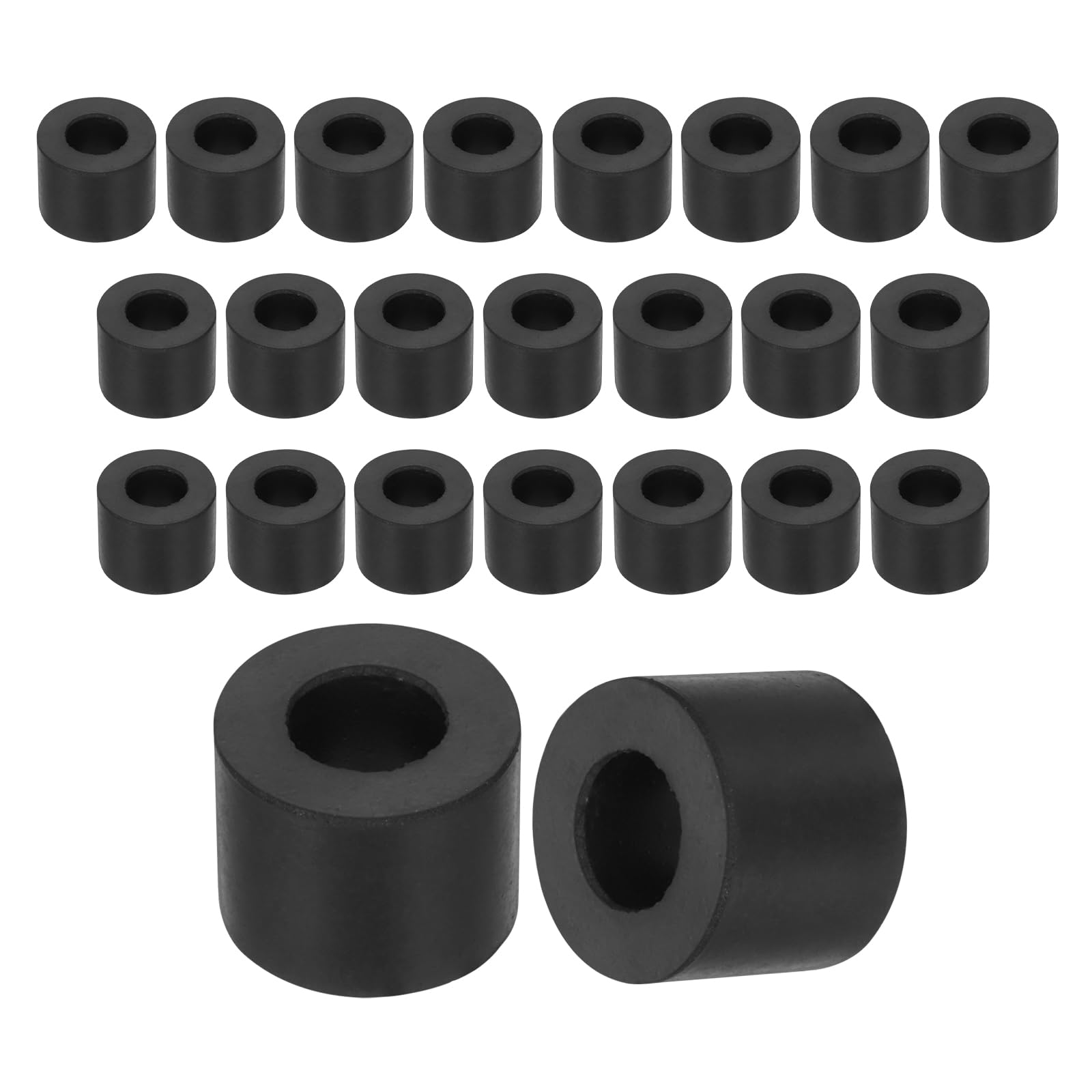 sourcing map 9Pcs Rubber Spacers, 35mm OD, 10mm ID, 20mm Thick Black Round Anti Vibration Rubber Pads Isolation Bushings Washer for Home Cars Boat(1.38" OD x 0.39" ID x 0.79" Thick)