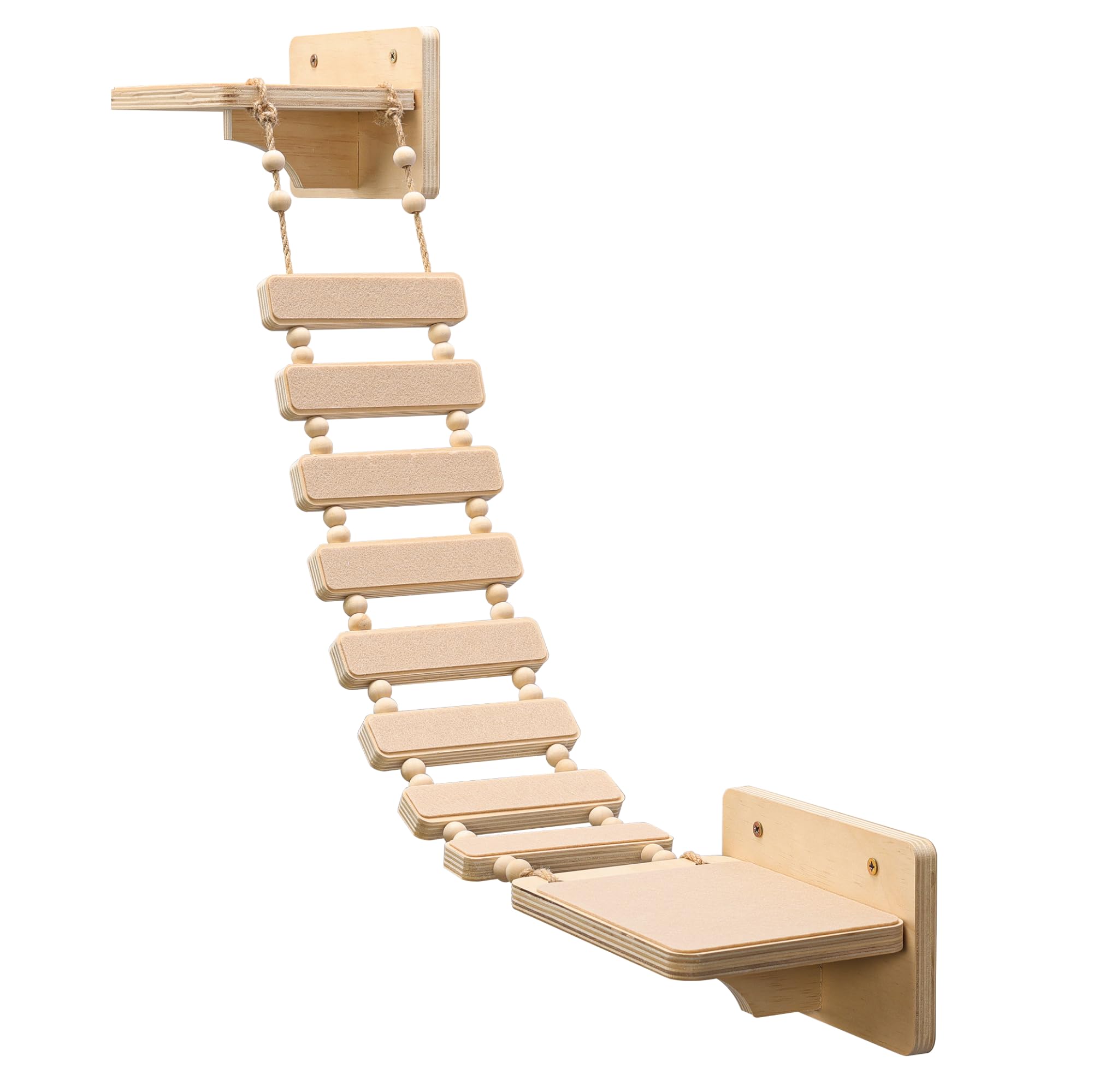 Navaris Ponte per Gatti da Parete - Scala per Arrampicata e Percorso Robusto - Gioco Gatto con Scaletta Resistente - Mensole con Base Antiscivolo - Giochi Facili da Assemblare