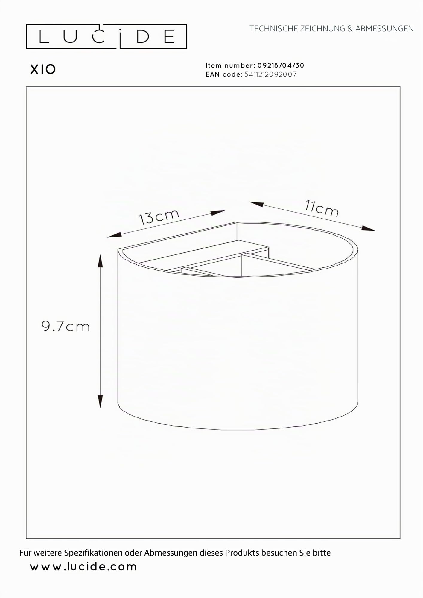 LUCIDE XIO - Wandleuchte - LED Dim. - G9-1x3,5W 2700K - Einstellbarer Abstrahlwinkel - Schwarz