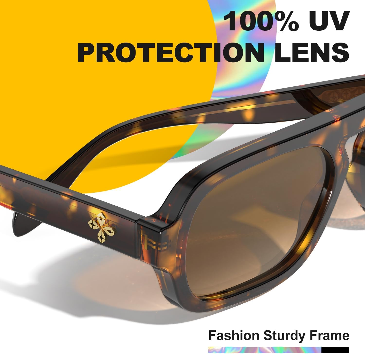 VISOONE Aviator Trendy Sunglasses for Women Men 70s Flat Top Large Retro Fashion Shades Jane - Image 6