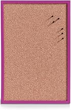 Zeller 70136 Pinboard Cork / Pine Purple Approx. 40 x 59 cm Pin Board Office Children's Room